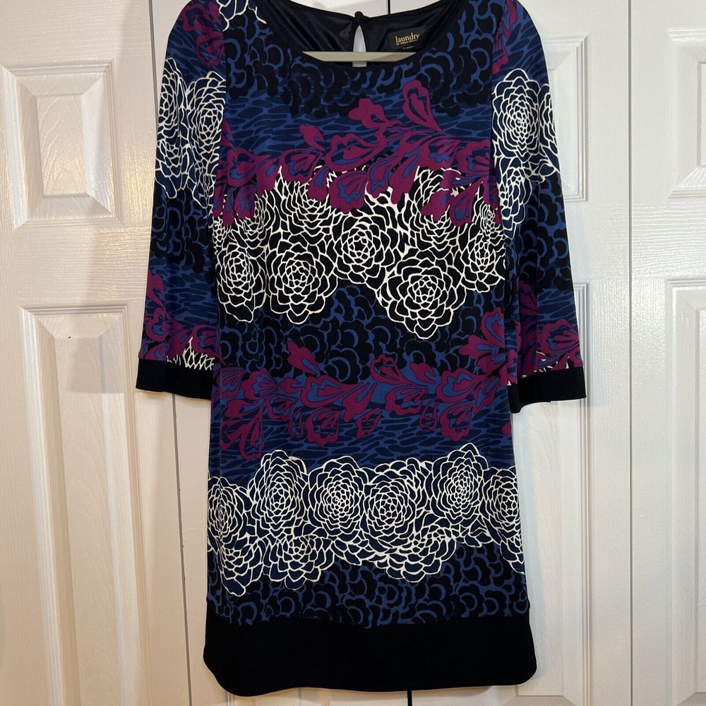 Laundry by Shelli Segal Women's Shift Dress Balloon Sleeve Purple PinkSize Small